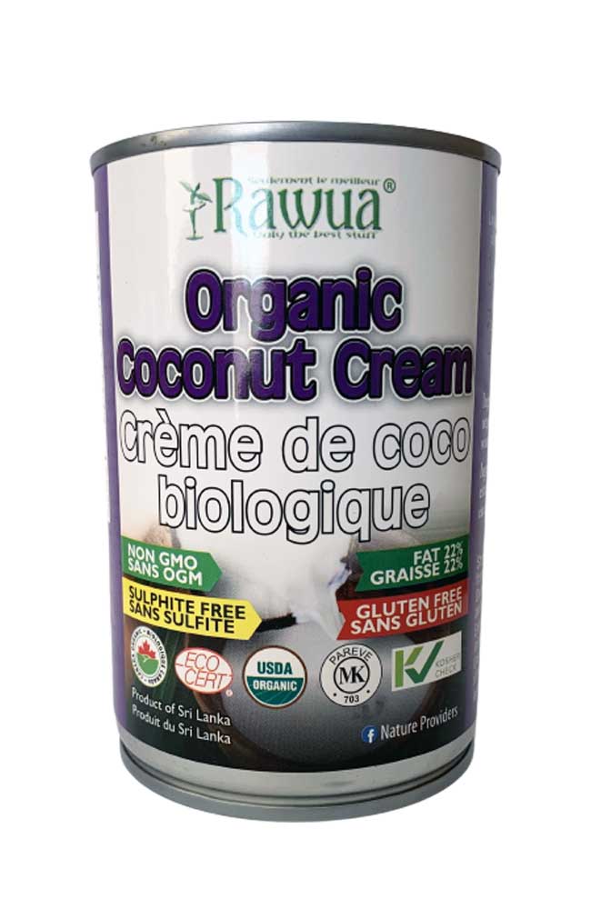 Crème de noix de coco biologique 22 % par Rawua, 400 ml