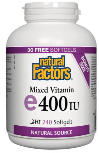 Vitamin E400 by Natural Factors, 240 gel caps