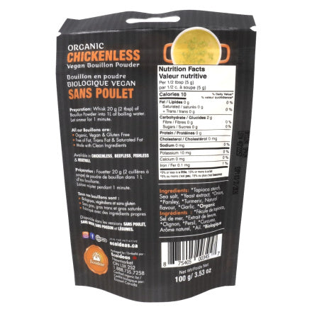 Organic Vegan Bouillon Chickenless by Ecoideas, 100g