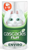 Eight Rolls of Enviro Fluff Recycled Toilet Paper by Cascades