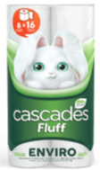 Eight Rolls of Enviro Fluff Recycled Toilet Paper by Cascades