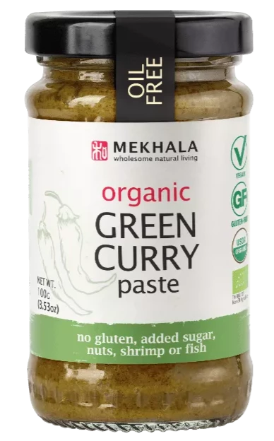 Pâte de curry vert thaï bio par Mekhala, 100g