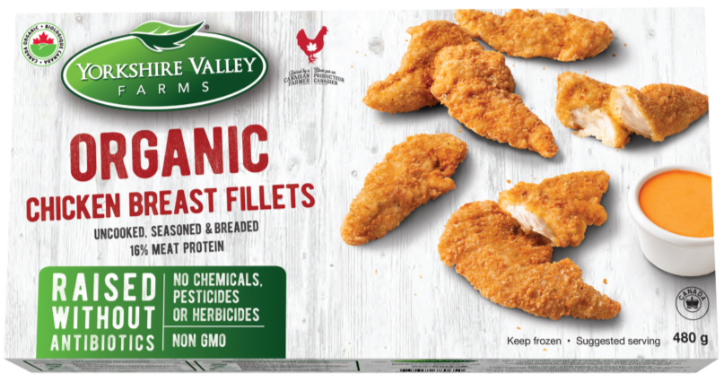 Organic Breaded Chicken Fillets by Yorkshire Valley Farms 480g