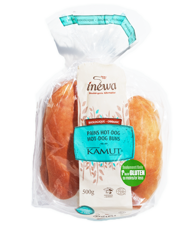 Kamut Hot-Dog Buns par Inewa, 500 g livrés frais les vendredis (sinon livrés congelés)