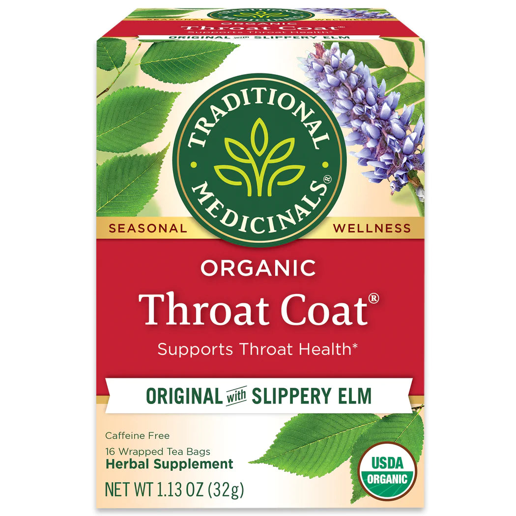 Organic Throat Coat with Slippery Elm Tea by Traditional Medicinals, 32g
