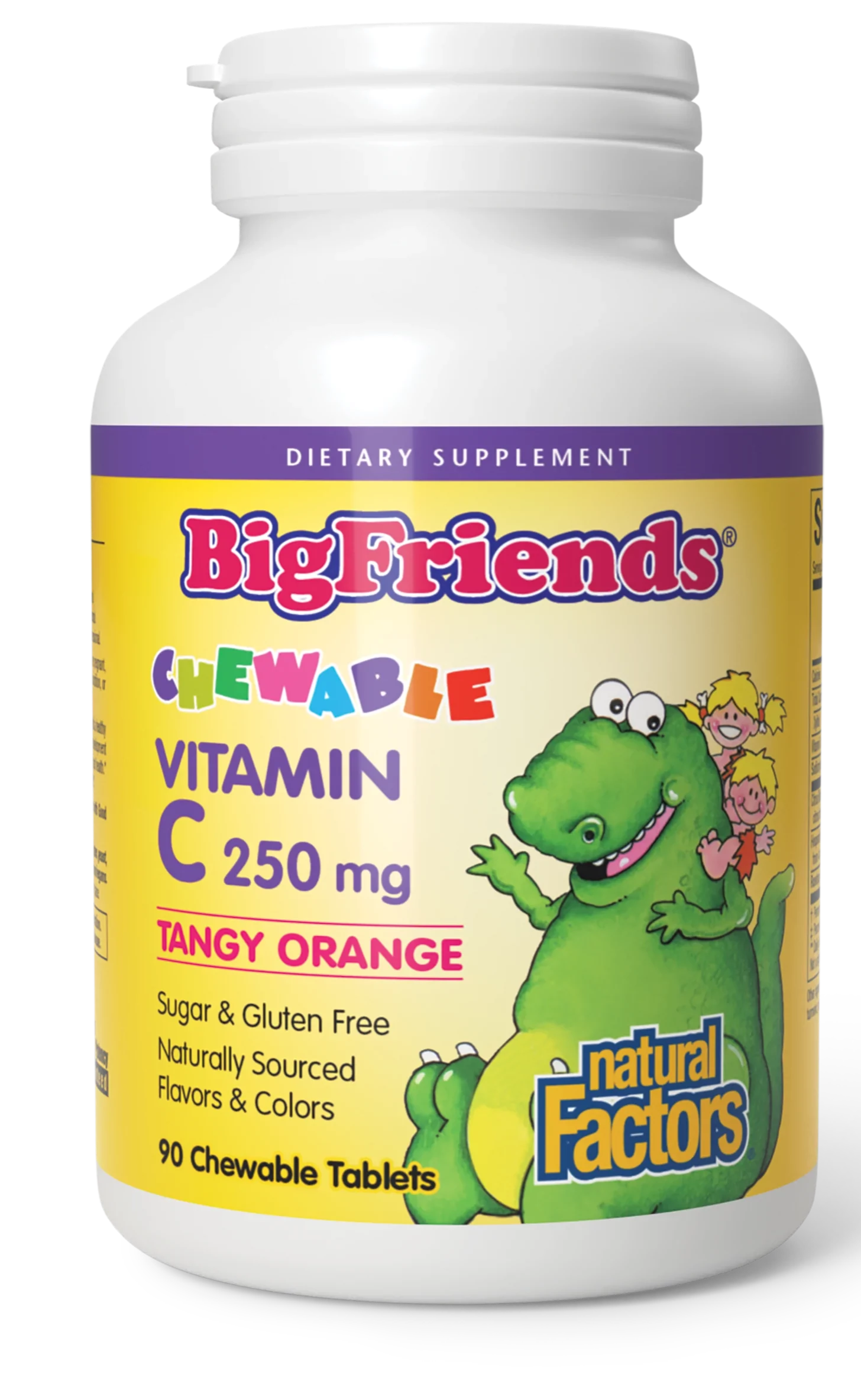 BigFriends Tangy Orange Vitamine C à croquer pour enfants par Natural Factors, 90 comprimés