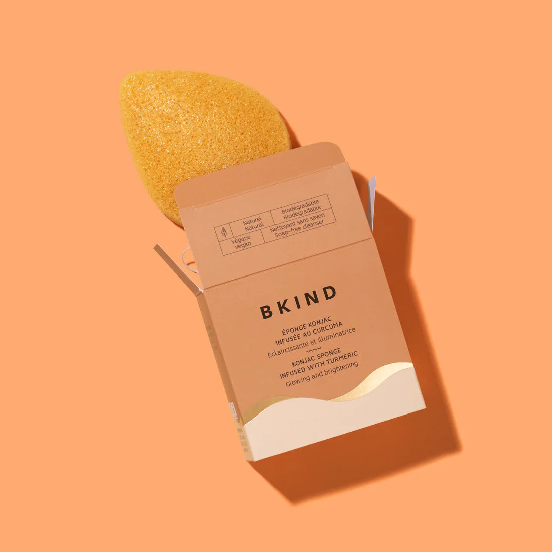 Éponge Konjac Illuminatrice - Curcuma par BKIND