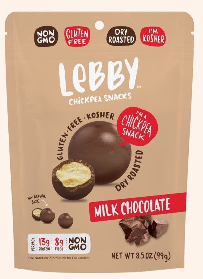 Dry Roasted Chickpeas Milk Chocolate by Lebby, 99g