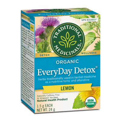 Organic EveryDay Detox® Dandelion Tea with Lemon by Traditional Medicinals, 24g