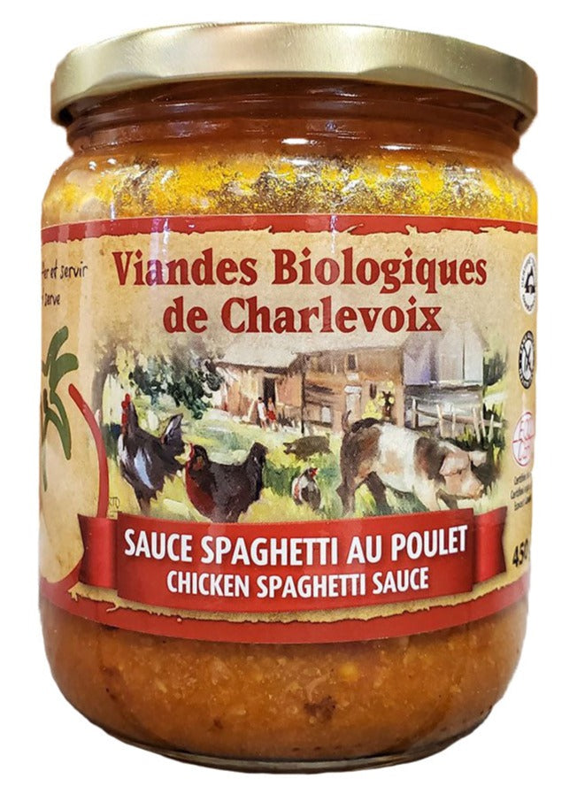 Chicken Spaghetti Sauce by Viandes Biologiques de Charlevoix, 450g