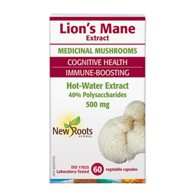 Extrait de crinière de lion de New Roots 500 mg 60 capsules