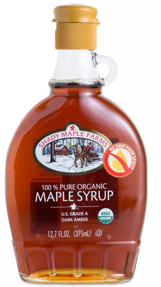 Organic Maple Syrup, Grade A Amber by Shady Maple Farms 375ml