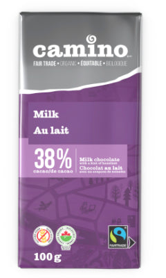 Organic Milk Chocolate 38% by Camino, 100 g