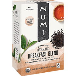 Thé noir Bio Breakfast Blend de Numi, 18 sachets