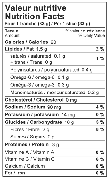 Pain multigrains 7 grains par Inewa, 500 g Livré frais les vendredis (sinon livré congelé)