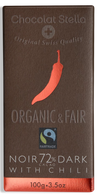 Organic 72% Dark Chocolate with Chili by Stella, 100g
