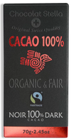 Chocolat noir 100% biologique de Stella, 70 g