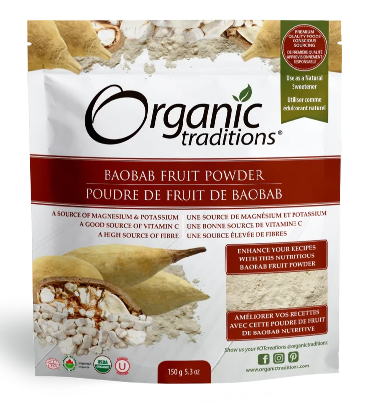 Organic Baobab Fruit Powder by Organic Traditions, 150g