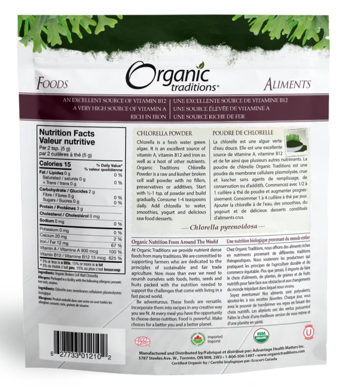 Chlorella Powder by Organic Traditions, 150g