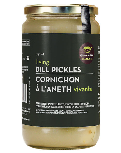 Cornichons à l'aneth vivants par Green Table Foods 750 ml 