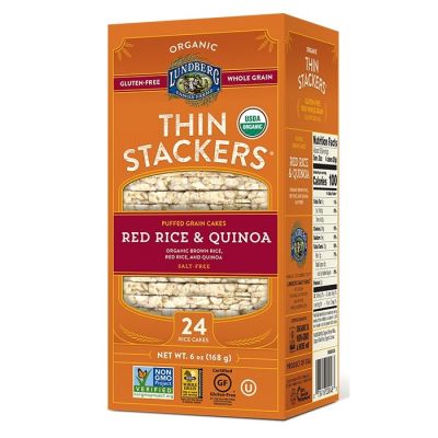 Riz rouge biologique et quinoa Thin Stackers par Lundberg 167g