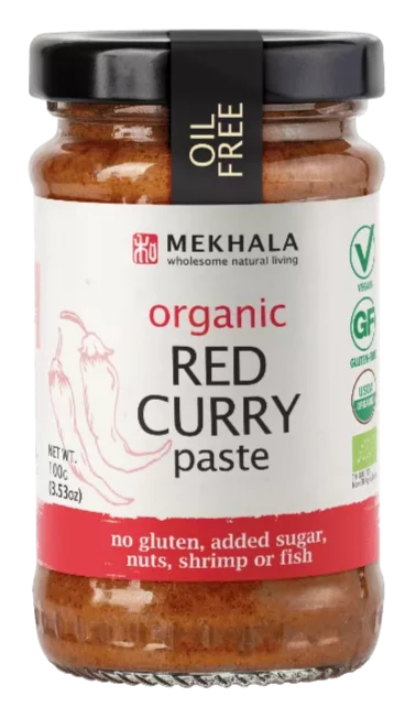 Pâte de curry rouge thaï bio par Mekhala, 100g