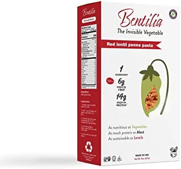 Red Lentil Rotini Pasta by Bentilia, 227g