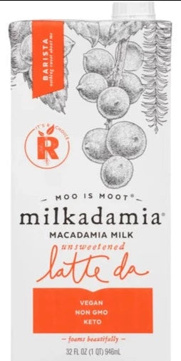 Unsweetened Latte Macadamia Milk by milkadamia, 946 ml