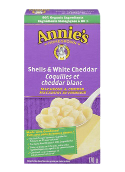 Macaroni et fromage aux coquilles et au cheddar blanc par Annie's Homegrown 170g