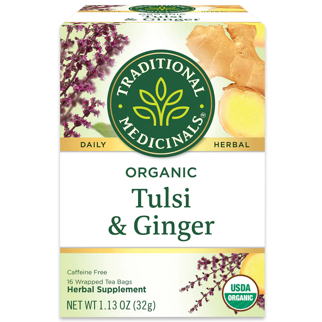 Organic Tulsi with Ginger Tea by Traditional Medicinals, 32g