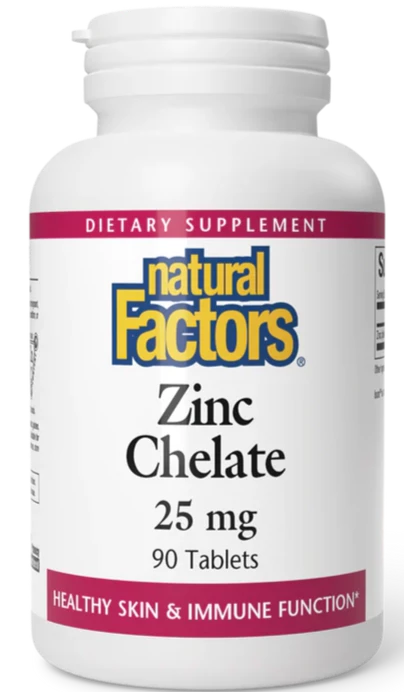 Chélate de zinc de Natural Factors, 90 capsules