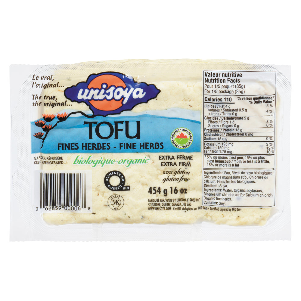 Tofu bio aux fines herbes par Unisoya, 454g