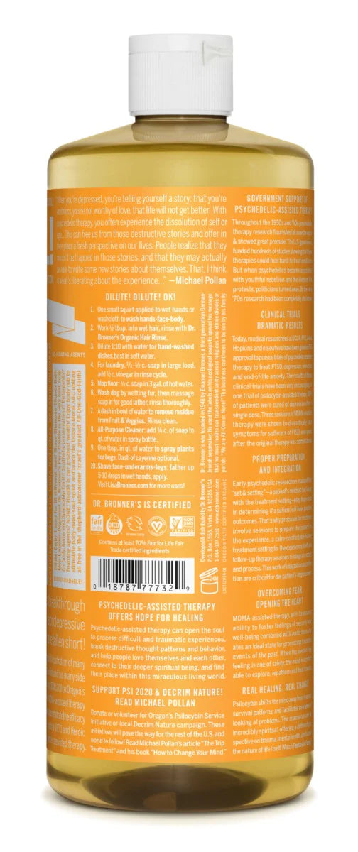Savon liquide Pure- Castille, Agrumes par Dr. Bronner&#39;s, 946 ml