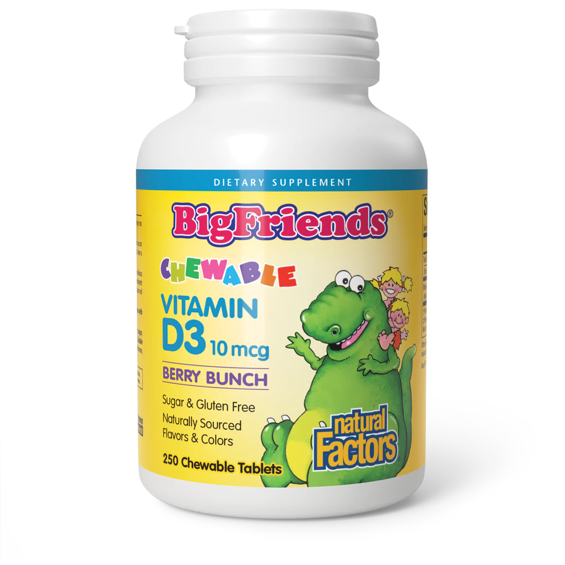 BigFriends Vitamin D3 for Kids by Natural Factors, 250 tablets