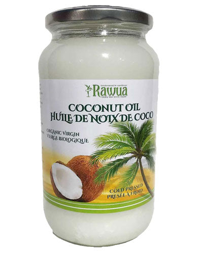 Huile de noix de coco vierge biologique, Rawua, 454 g