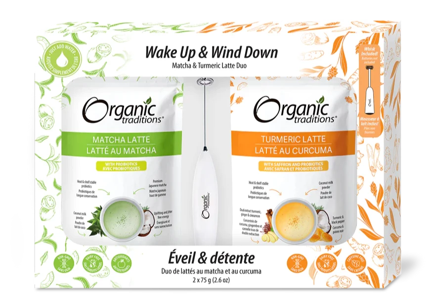 Wake Up and Wind Down Latte Kit by Organic Traditions