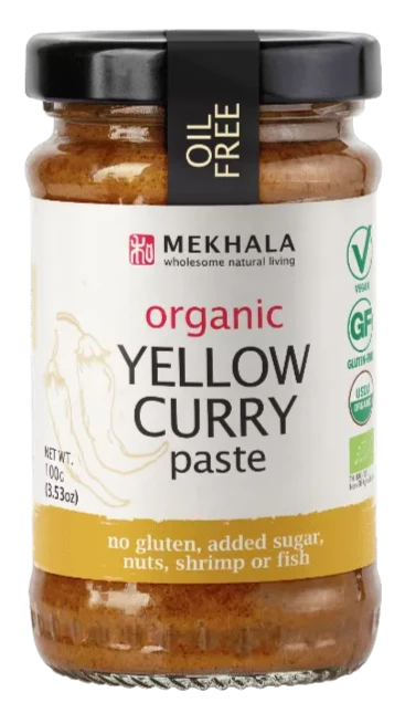 Pâte de curry jaune thaï bio par Mekhala, 100g